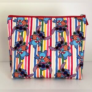 Disney Stitch Striped Cosmetic Bag